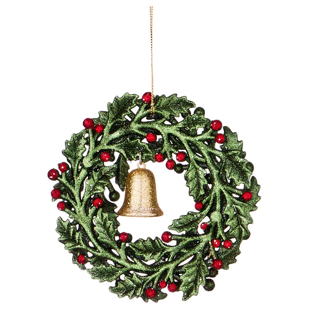Новогоднее украшение Christmas Wreath Glitter Green