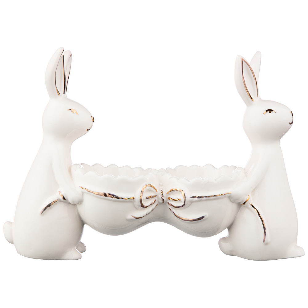 Подставка для яиц Two Rabbits White, 18х5,5 см, 13 см, Фарфор, Lefard, Китай, Nuova Primavera