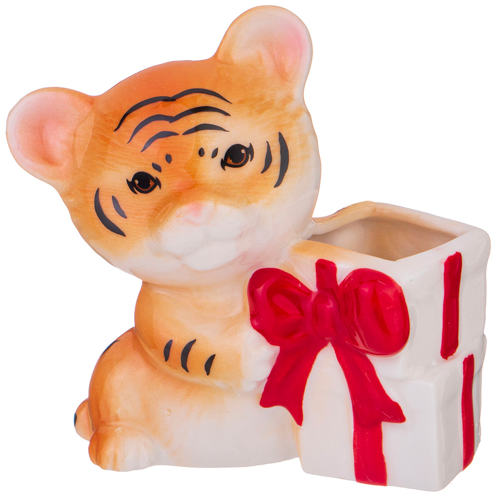 Подставка для зубочисток Tiger baby Present orange, 8х4 см, 7 см, Фарфор, Lefard, Китай, Tiger baby