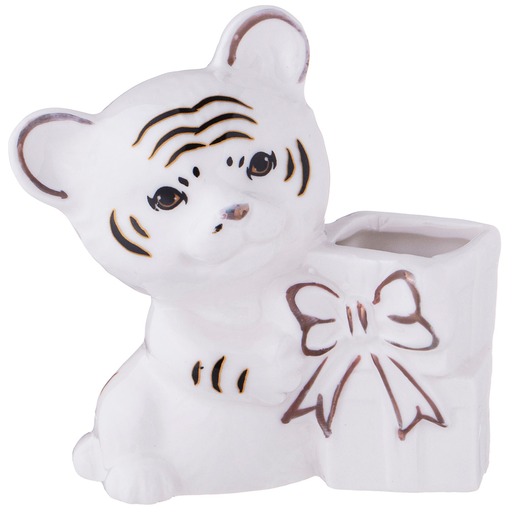 Подставка для зубочисток Tiger baby Present white, 8х4 см, 7 см, Фарфор, Lefard, Китай, Tiger baby