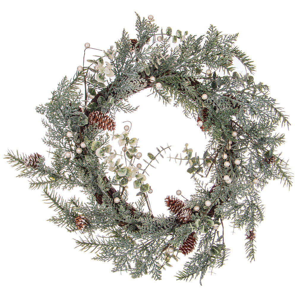 Рождественский декоративный венок Cypress Cones Green 48
