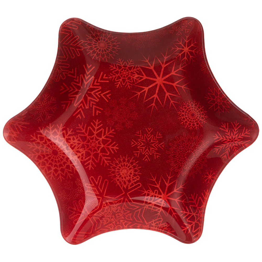 Салатник-звезда New Year Kaleidoscope red, 20 см, 3 см, Стекло, Lefard, Китай, New Year Kaleidoscope, Merry Christmas