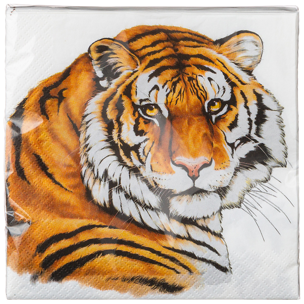 Салфетки бумажные Tiger Amour, 20 шт., 33х33 см, Бумага, Lefard, Россия