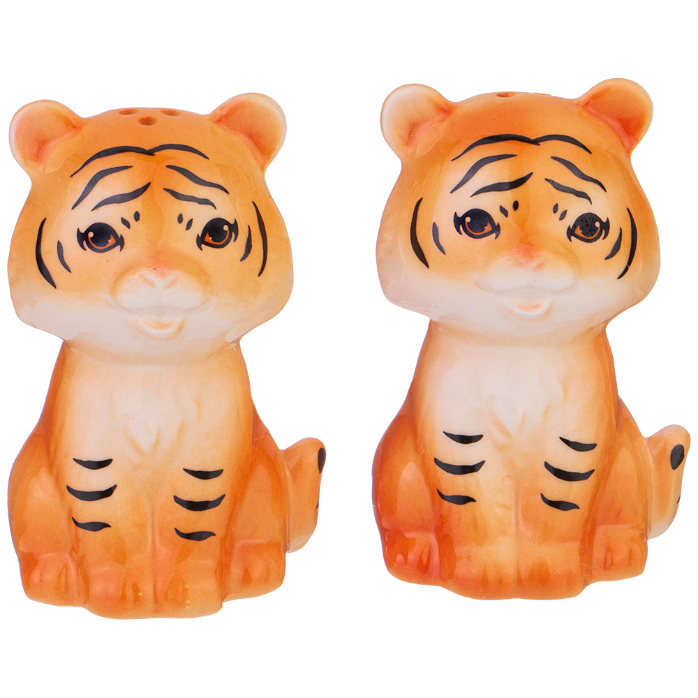 Солонка и перечница Tiger baby orange, 5 см, 8 см, Фарфор, Lefard, Китай, Tiger baby