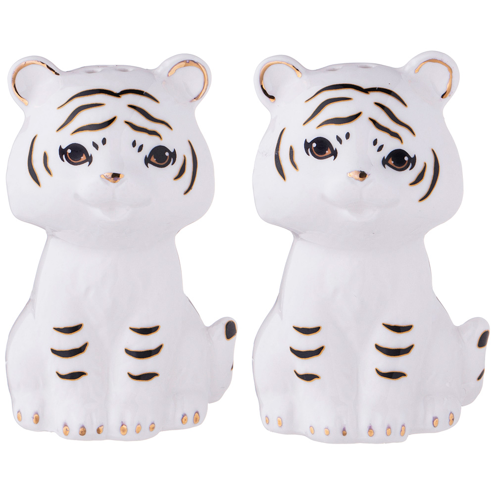 Солонка и перечница Tiger baby white, 5 см, 8 см, Фарфор, Lefard, Китай, Tiger baby
