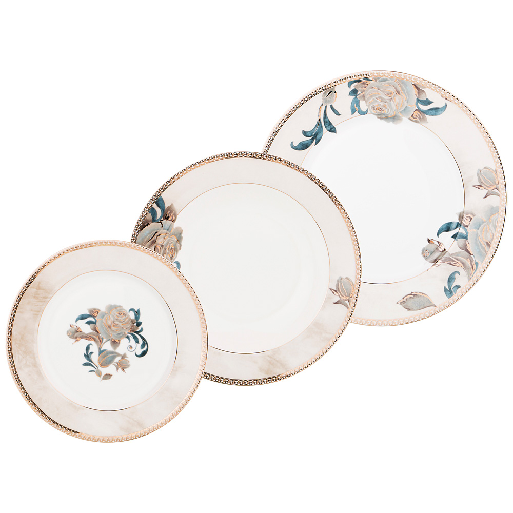 Столовый набор тарелок Laurel porcelain на 4 персоны, 12 предм., 28 см, 4 персоны, Фарфор, Lefard, Китай