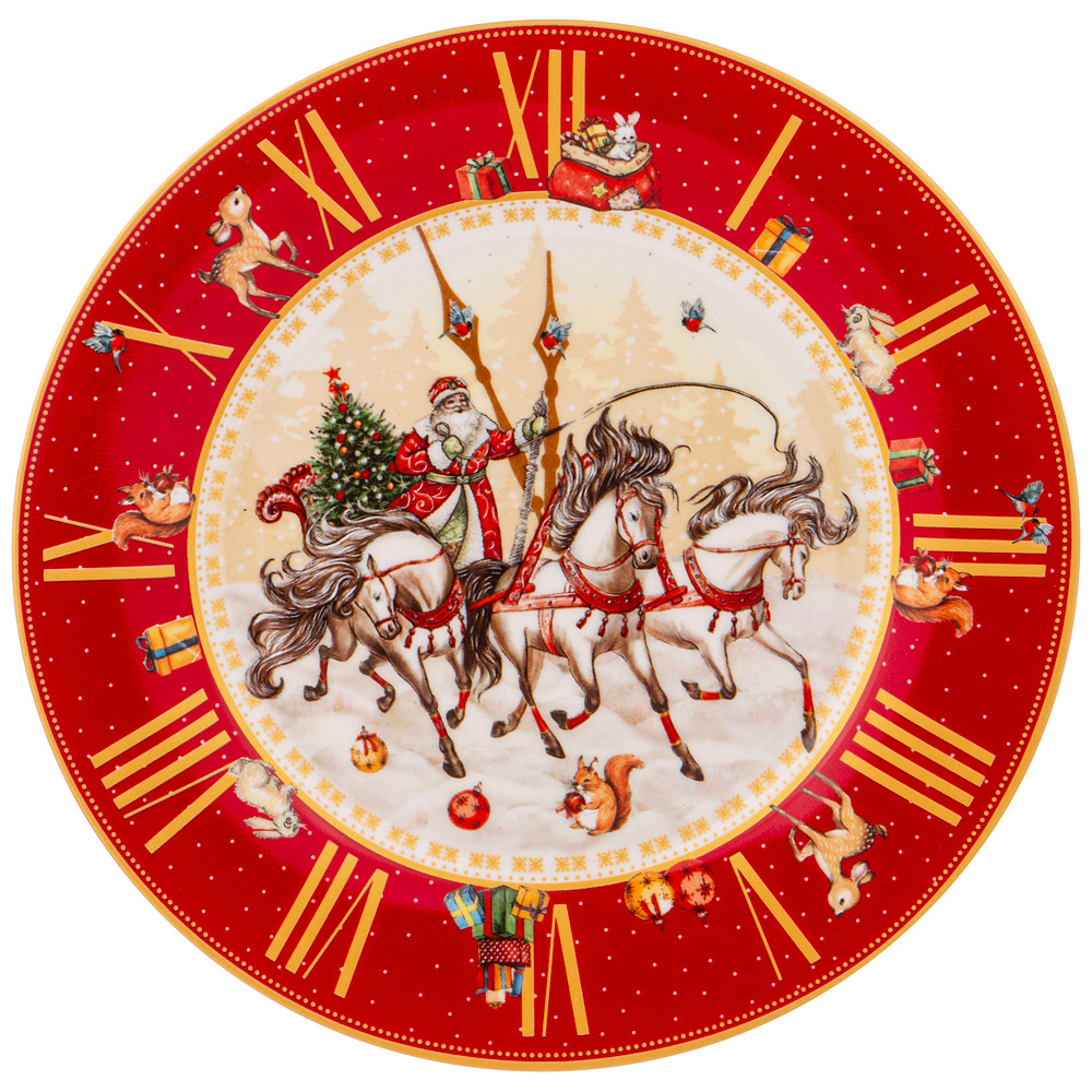 Тарелка десертная Happy New Year Watch red, 21 см, Фарфор, Lefard, Китай, Merry Christmas