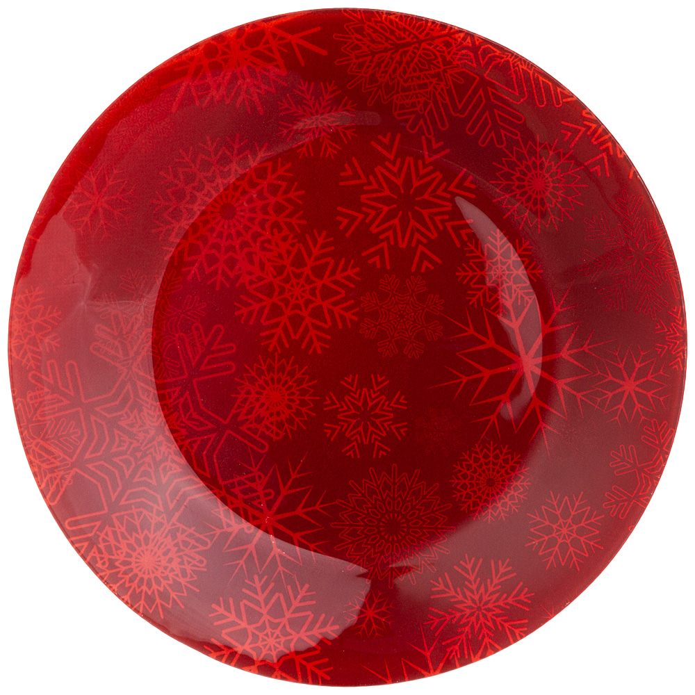 Тарелка десертная New Year Kaleidoscope red, 20 см, Стекло, Lefard, Китай, New Year Kaleidoscope, Merry Christmas