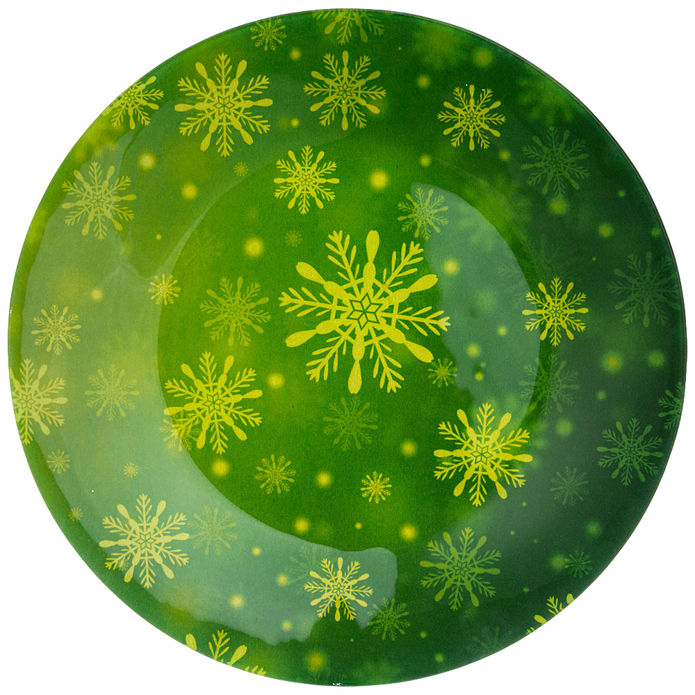 Тарелка обеденная New Year Kaleidoscope green, 25 см, Стекло, Lefard, Китай, New Year Kaleidoscope, Merry Christmas