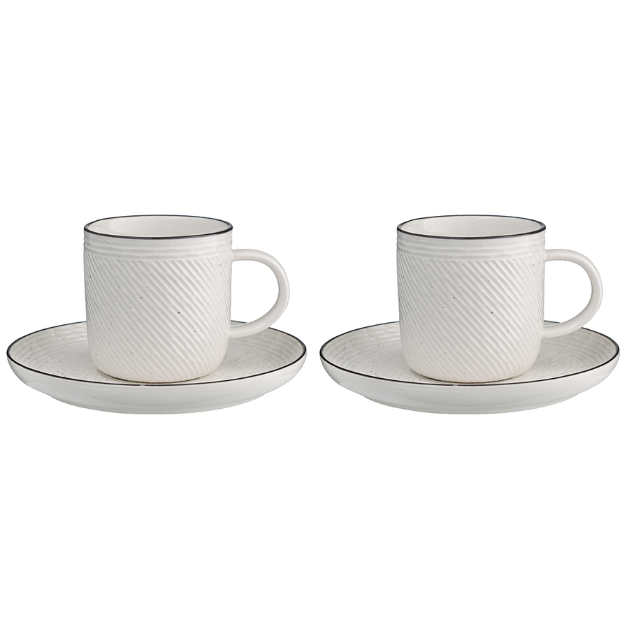 Чайные пары Contour porcelain, 4 предм., 16 см, 9 см, 250 мл, Фарфор, Liberty Jones, Китай, Contour porcelain