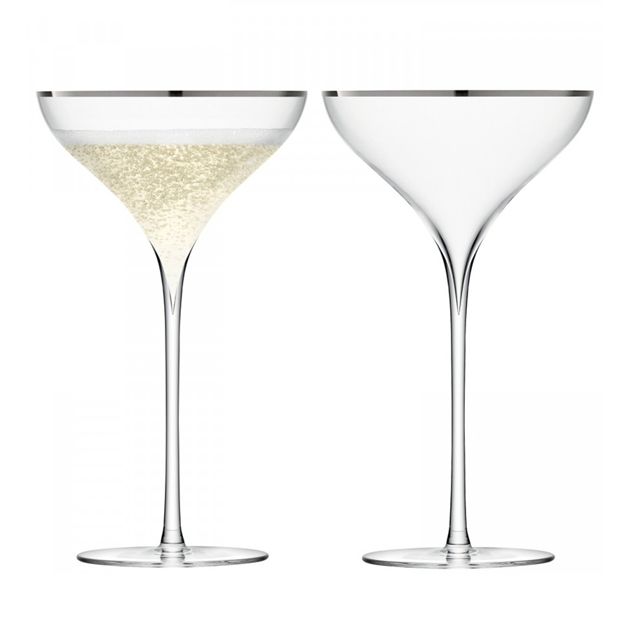 Набор бокалов для шампанского Savoy Platinum, 2 шт., 11 см, 19 см, LSA International, Великобритания