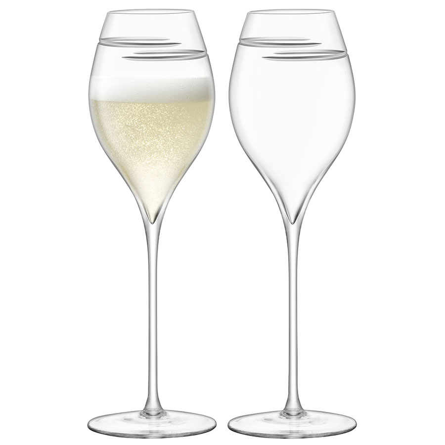 Набор бокалов для шампанского Signature Verso Tulip 370, 2 шт., 370 мл, 8 см, 25,5 см, Стекло, LSA International, Великобритания