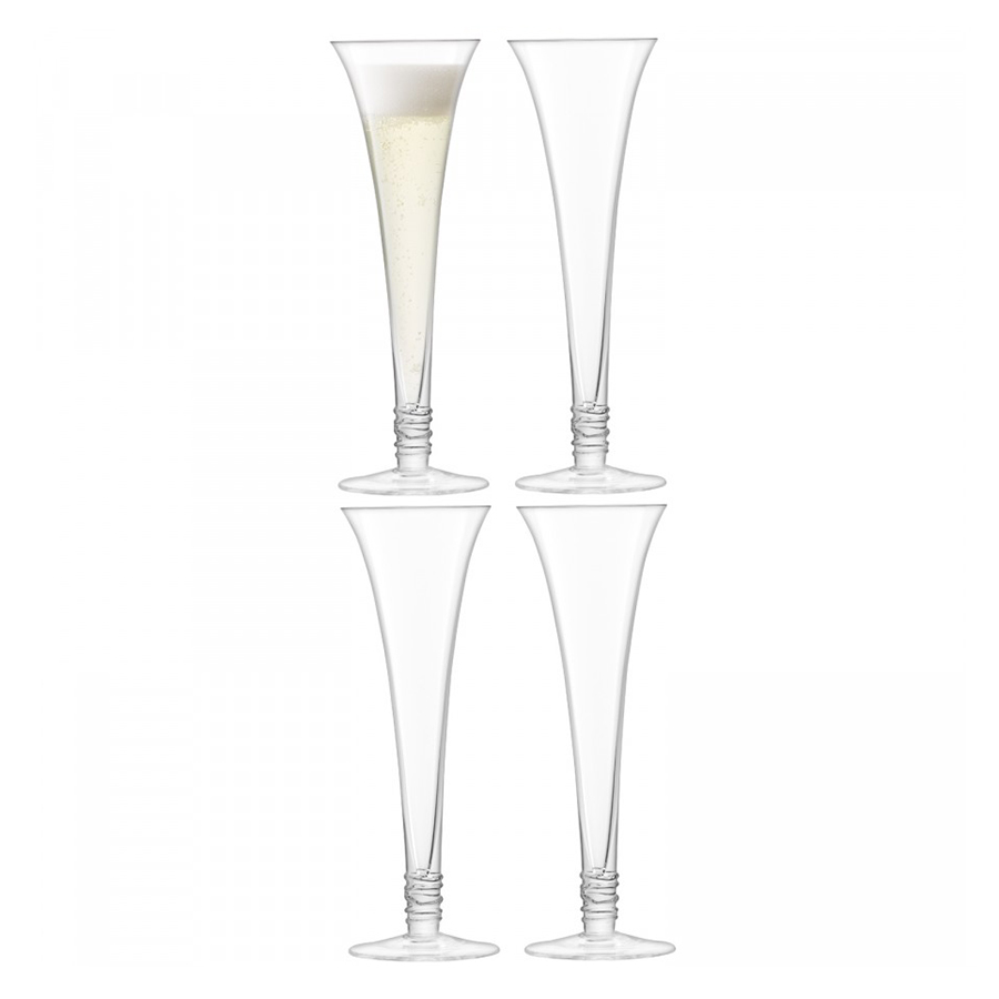 Набор бокалов для шампанского Prosecco, 4 шт., 7 см, 20 см, LSA International, Великобритания