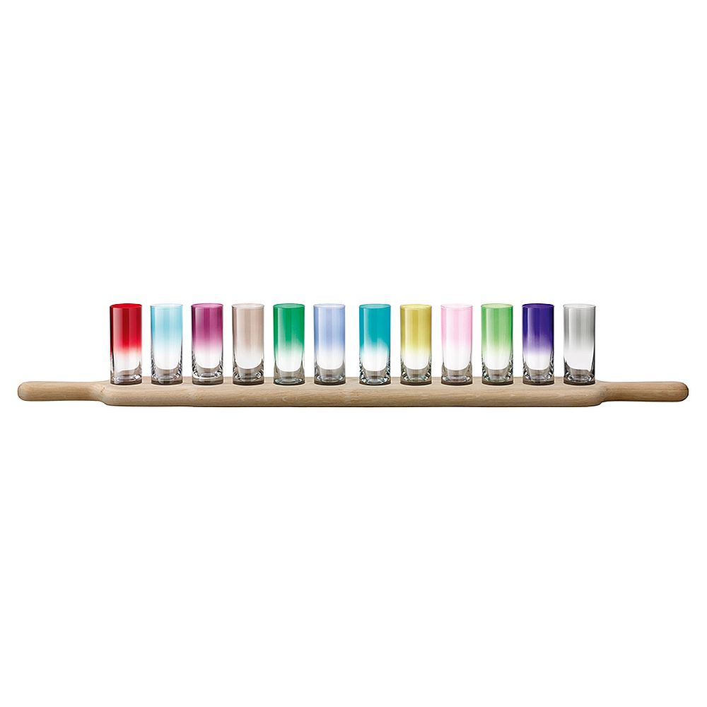 Набор для водки Paddle Colour, 13 предм., 9х77 см, 70 мл, 9 см, Выдувное стекло, LSA International, Великобритания