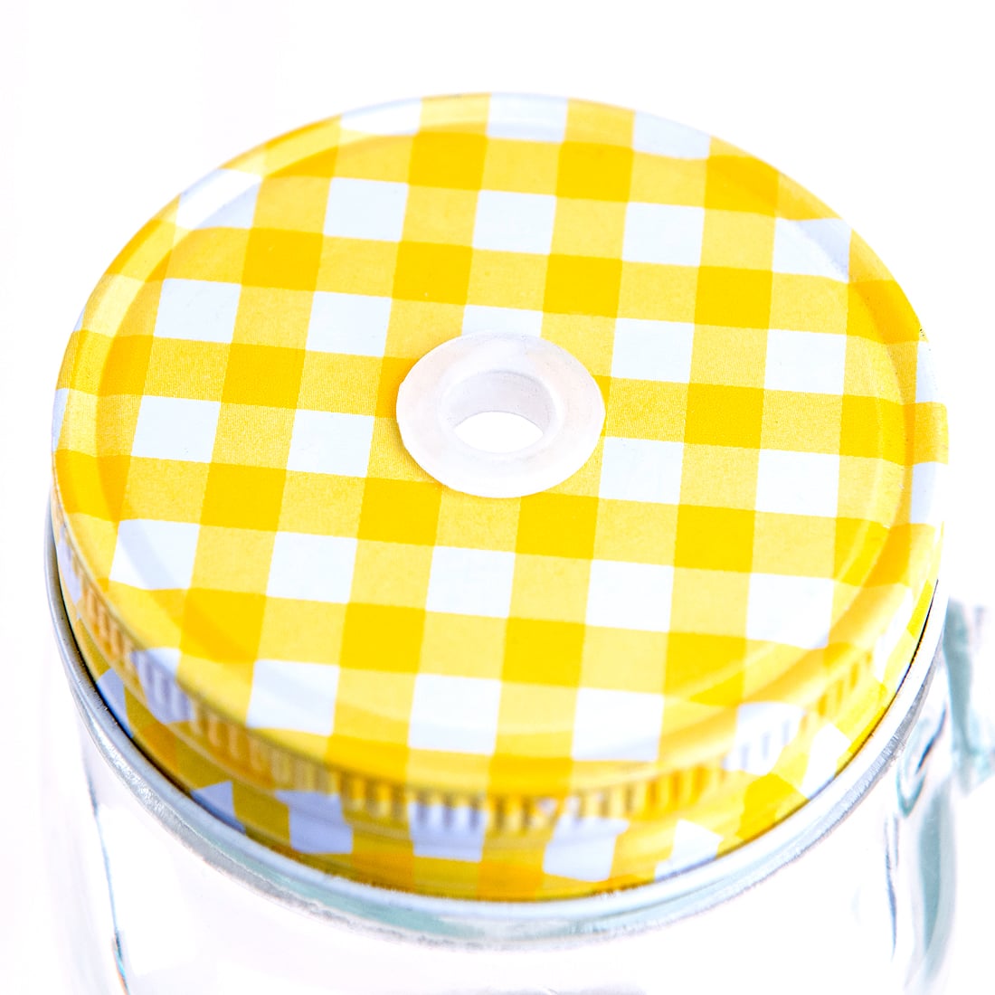 Крышка для банки Yellow Check, 7,5 см, Металл, Mason Jar, США