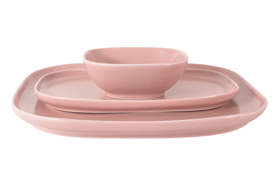 Набор столовой посуды Forms pink 3 предм., 28 см, 2 персоны, Фарфор, Maxwell & Williams, Китай