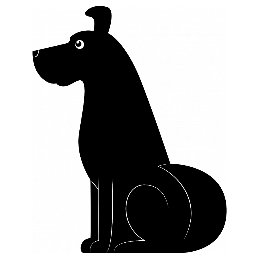Грифельная магнитная доска Dog black, 30x21 см, 30 см, Магнит, Melompo, Россия