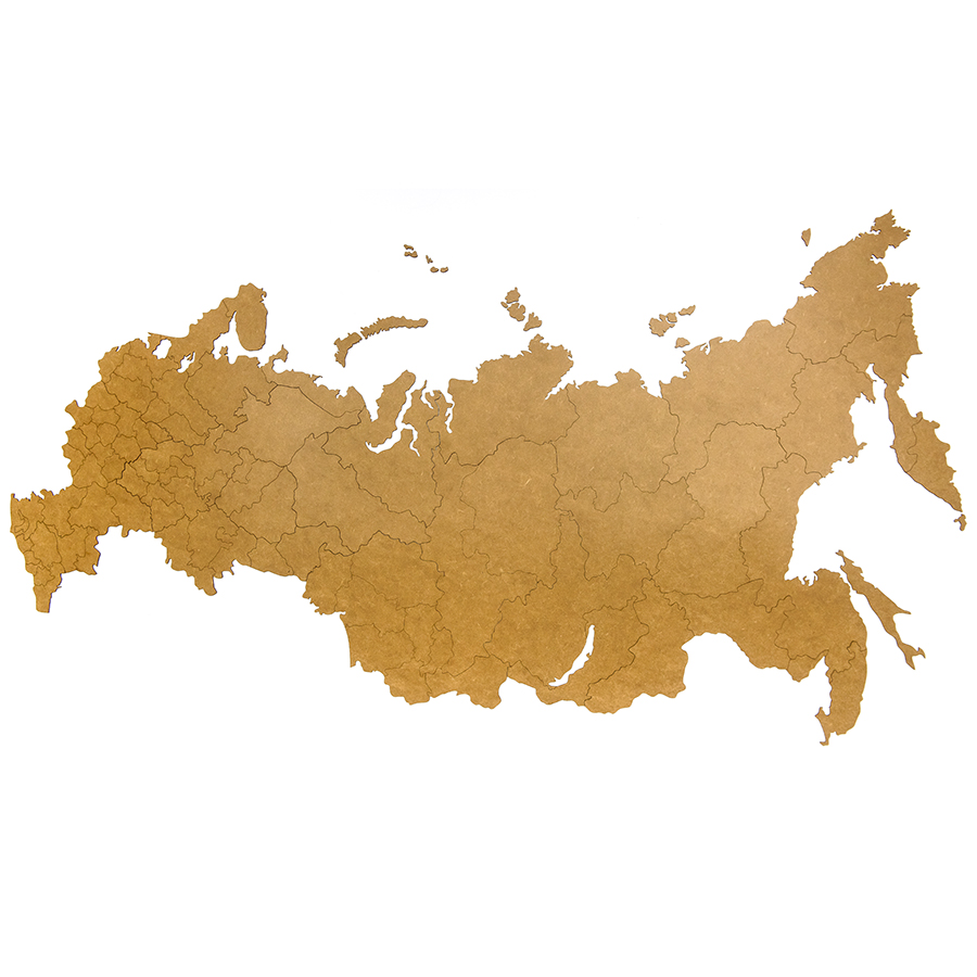 Карта-пазл Wall decoration Russian Federation brown, 100x55 см, МДФ, Mimi, Россия