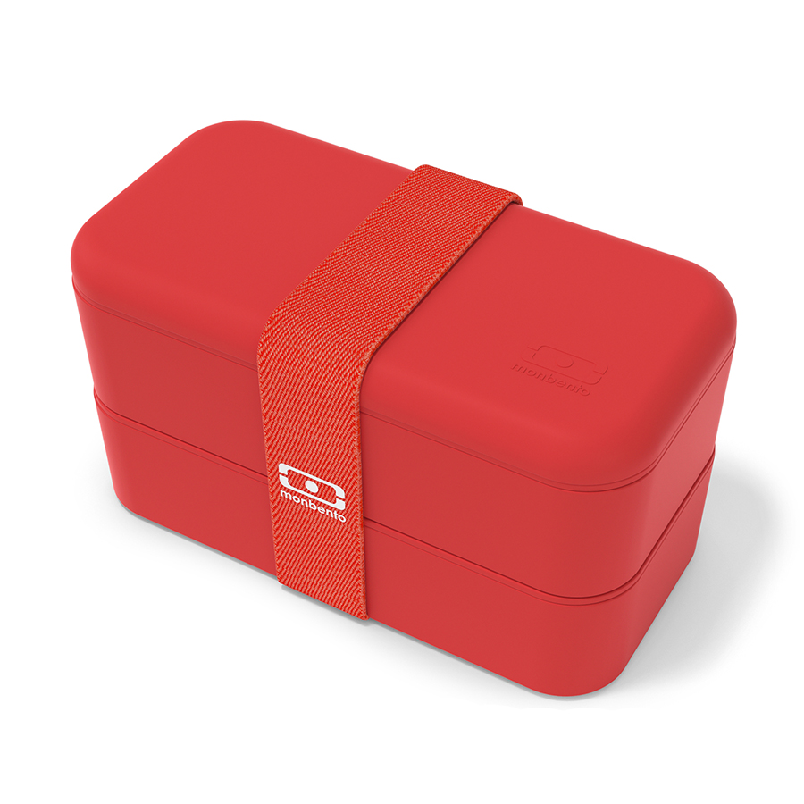 Ланч-бокс MB Original Red, 19х10 см, 9,5 см, 1 л, Пластик, Силикон, Monbento, Франция