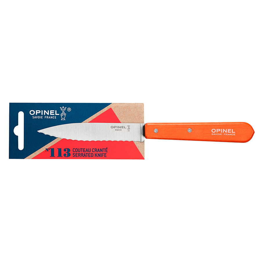Нож серрейтор Les essentiels Orange, 19 см, Нерж. сталь, Бук, Opinel, Франция