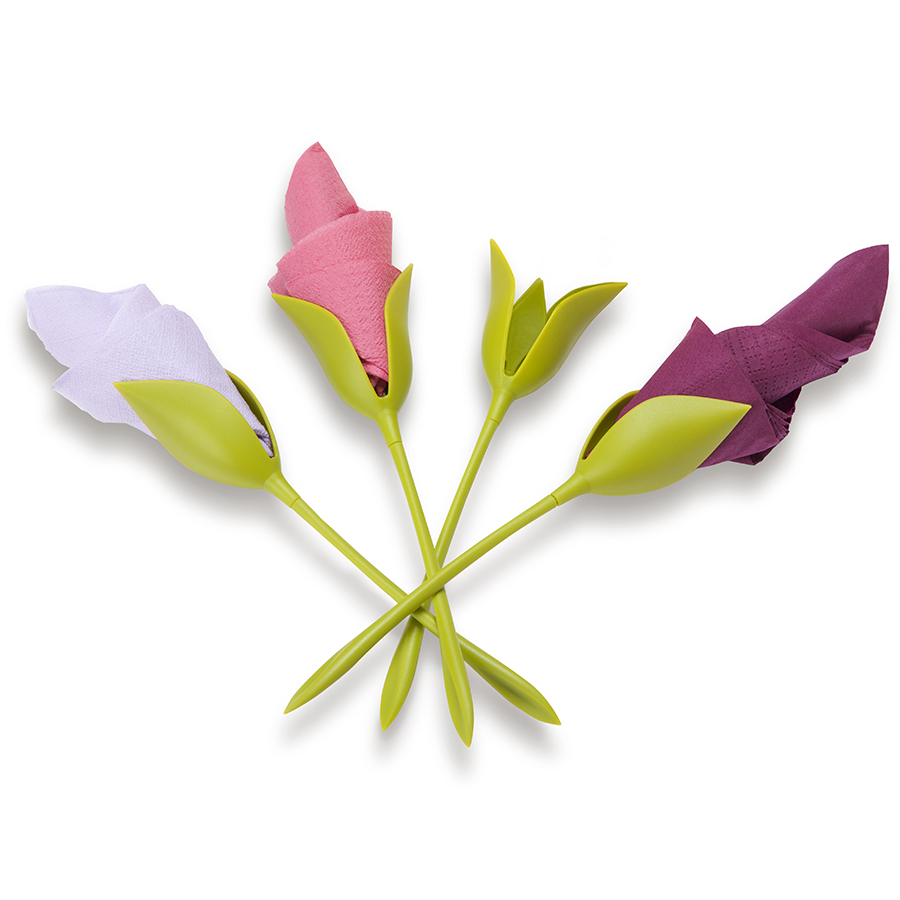 Набор держателей для салфеток Bloom, 4 шт., 5,5 см, 20 см, Пластик, Peleg Design, Израиль