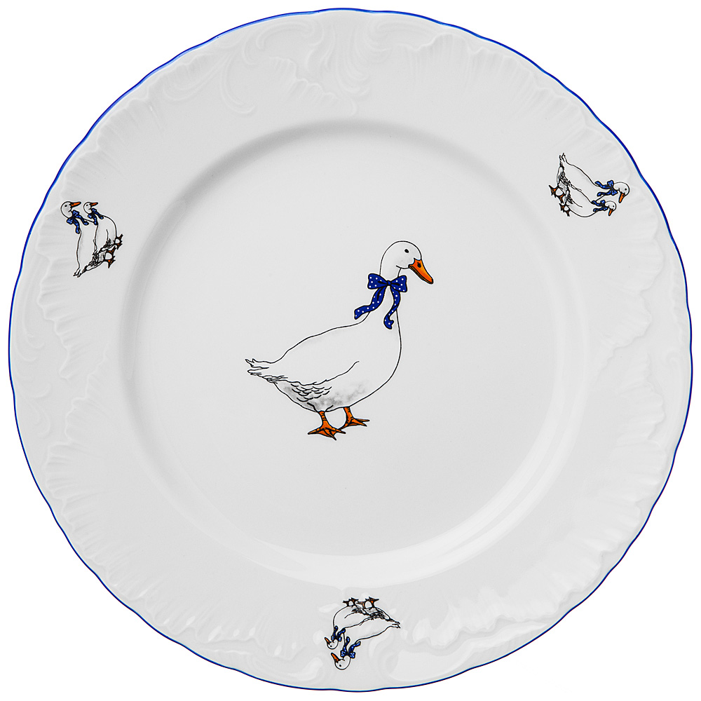 Тарелка обеденная Rococo Geese 25, 25 см, Фарфор, Polskie Fabryki Porcelany, Польша, Geese