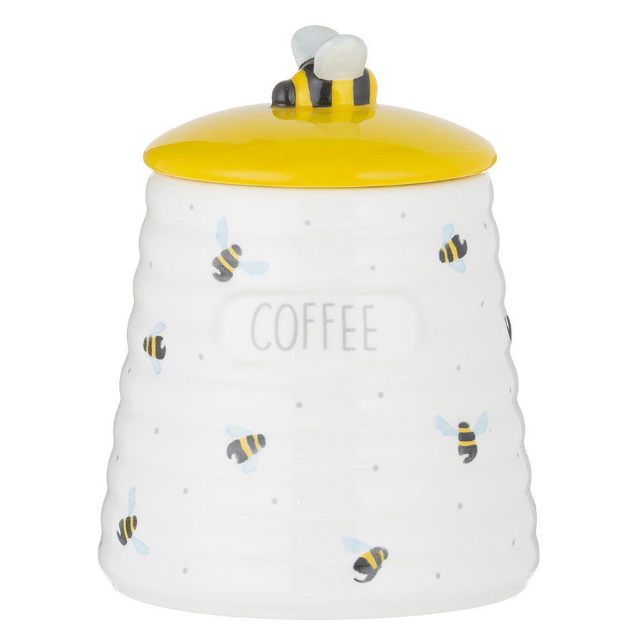 Банка для хранения Sweet Bee coffee, 15 см, 12 см, Доломитовая керамика, Price&Kensington, Великобритания, Sweet Bee
