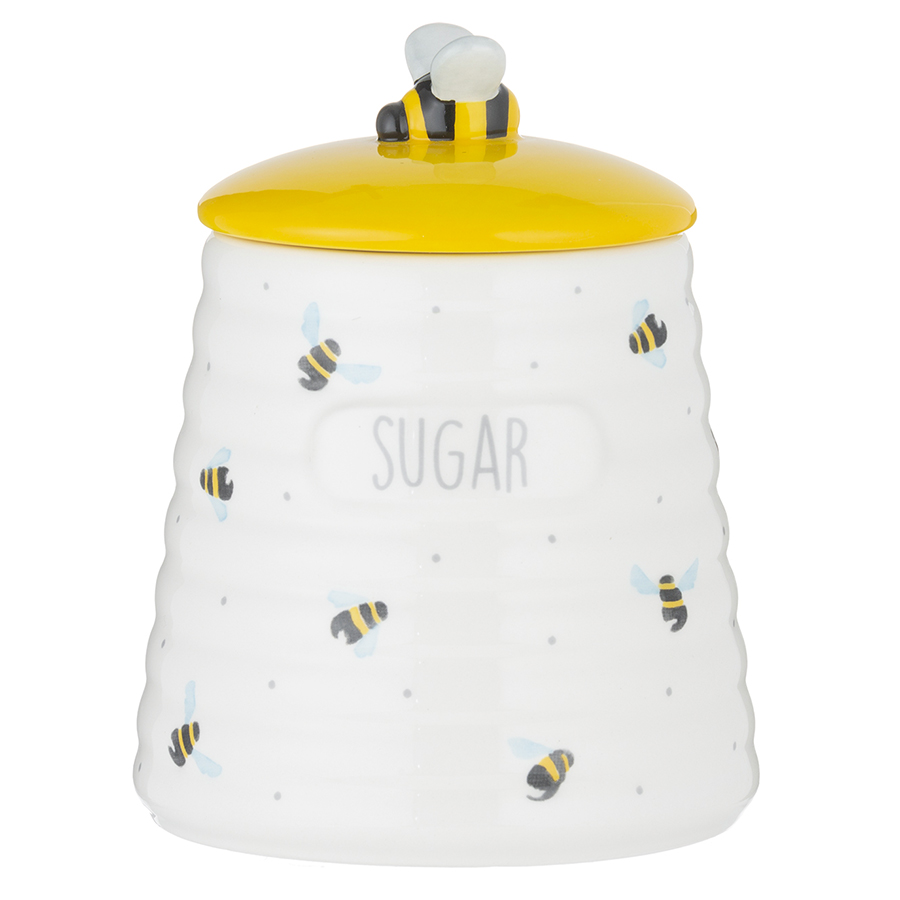 Банка для хранения Sweet Bee sugar, 15 см, 12 см, Доломитовая керамика, Price&Kensington, Великобритания