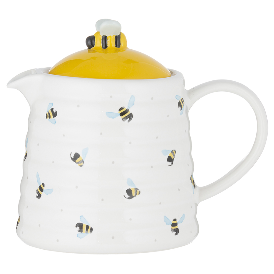 Чайник заварочный Sweet Bee, 16 см, 12 см, 850 мл, Доломитовая керамика, Price&Kensington, Великобритания, Sweet Bee