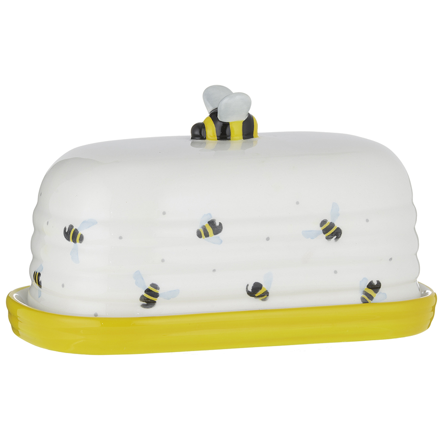 Масленка Sweet Bee, 19х10 см, 10 см, Доломитовая керамика, Price&Kensington, Великобритания, Sweet Bee