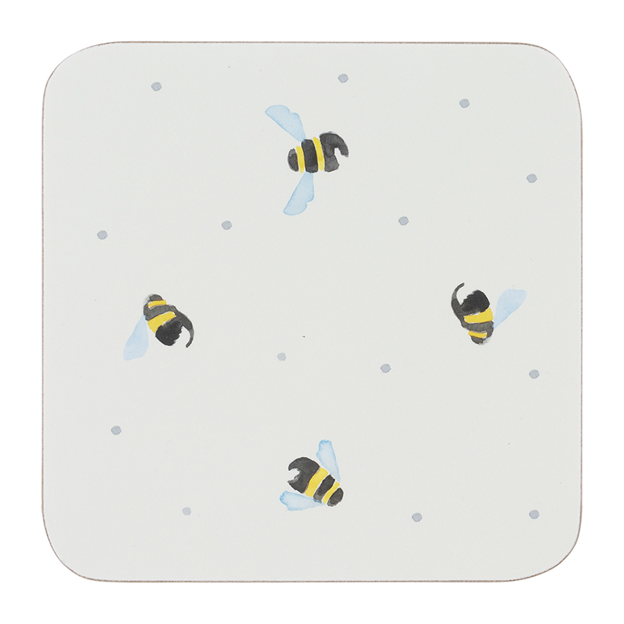 Набор подставок для кружек Sweet Bee, 4 шт., 11х11 см, Пробка, Price&Kensington, Великобритания