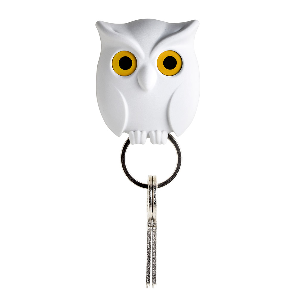 Держатель для ключей Night Owl White, 3х5 см, 8 см, Пластик, Qualy, Таиланд
