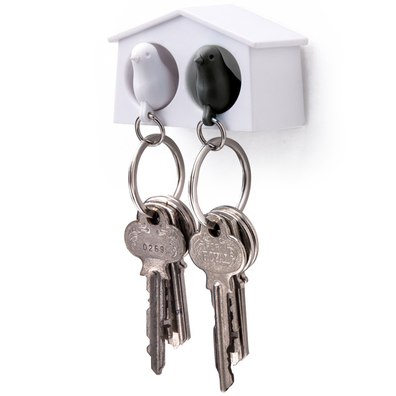 Держатель и брелок для ключей mini Sparrow, 6х4 см, 4 см, Пластик, Qualy, Таиланд, Sparrow
