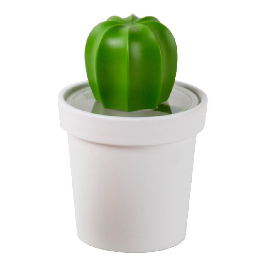 Емкость для хранения Cactus white, 10 см, 15 см, Пластик, Qualy, Таиланд, Cactus