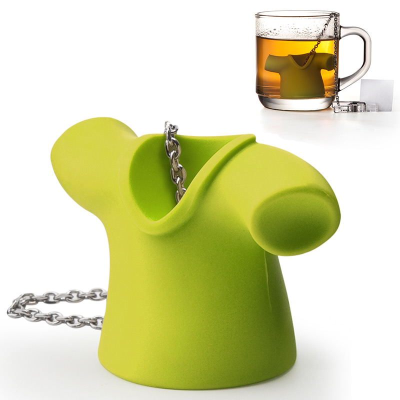 Емкость для заваривания чая Tea Shirt green, 4,5х3,5 см, 6 см, Пластик, Qualy, Таиланд