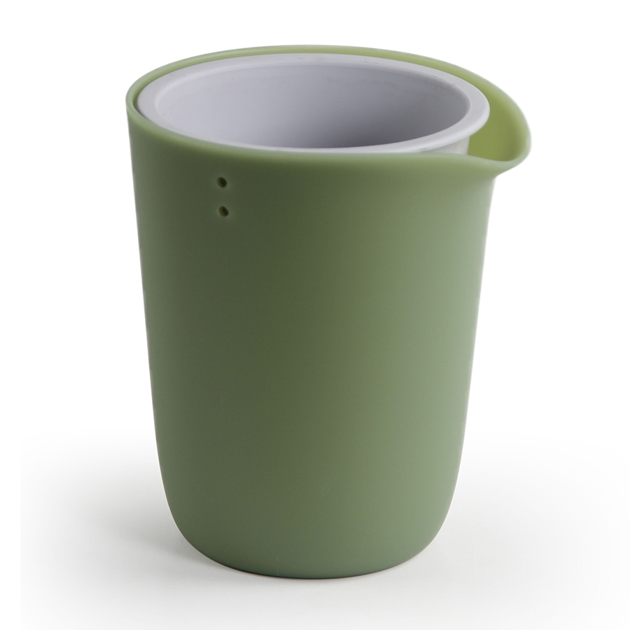 Горшок для полива растений Oasis Round Pot S green, 18х16 см, 20 см, Пластик, Qualy, Таиланд