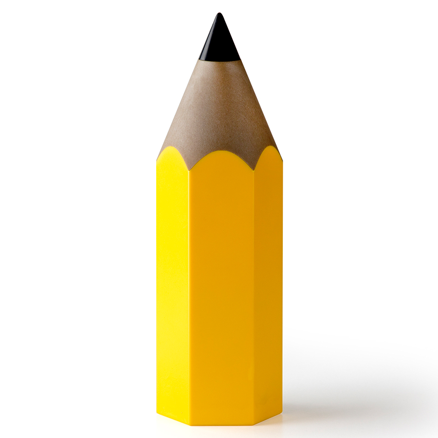 Подставка для карандашей Dinsor yellow, 9 см, 29 см, Дерево, Пластик, Qualy, Таиланд