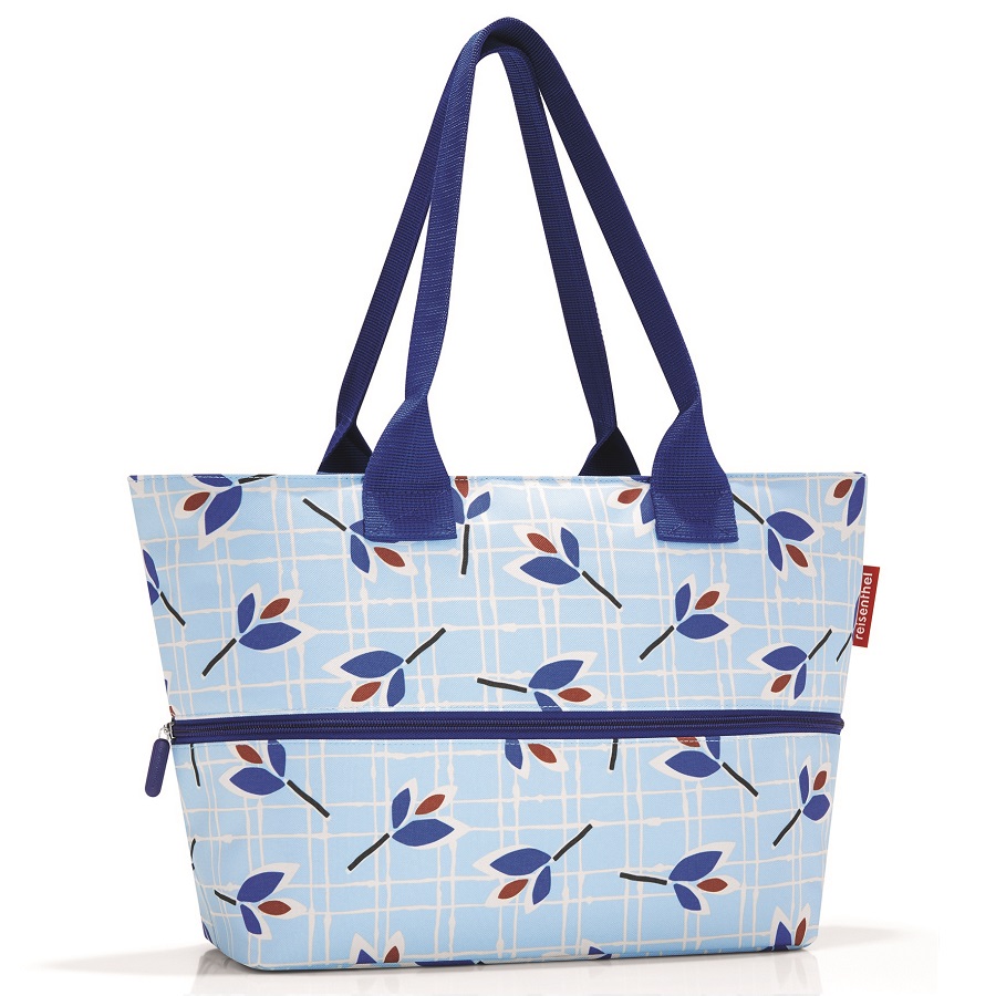  shopper E1 Leaves blue, 50x20 , 35 , 18 , , Reisenthel, 