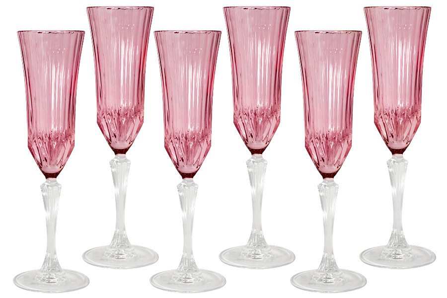Набор бокалов для шампанского Adagio pink, 150 мл, Стекло, Same, Италия