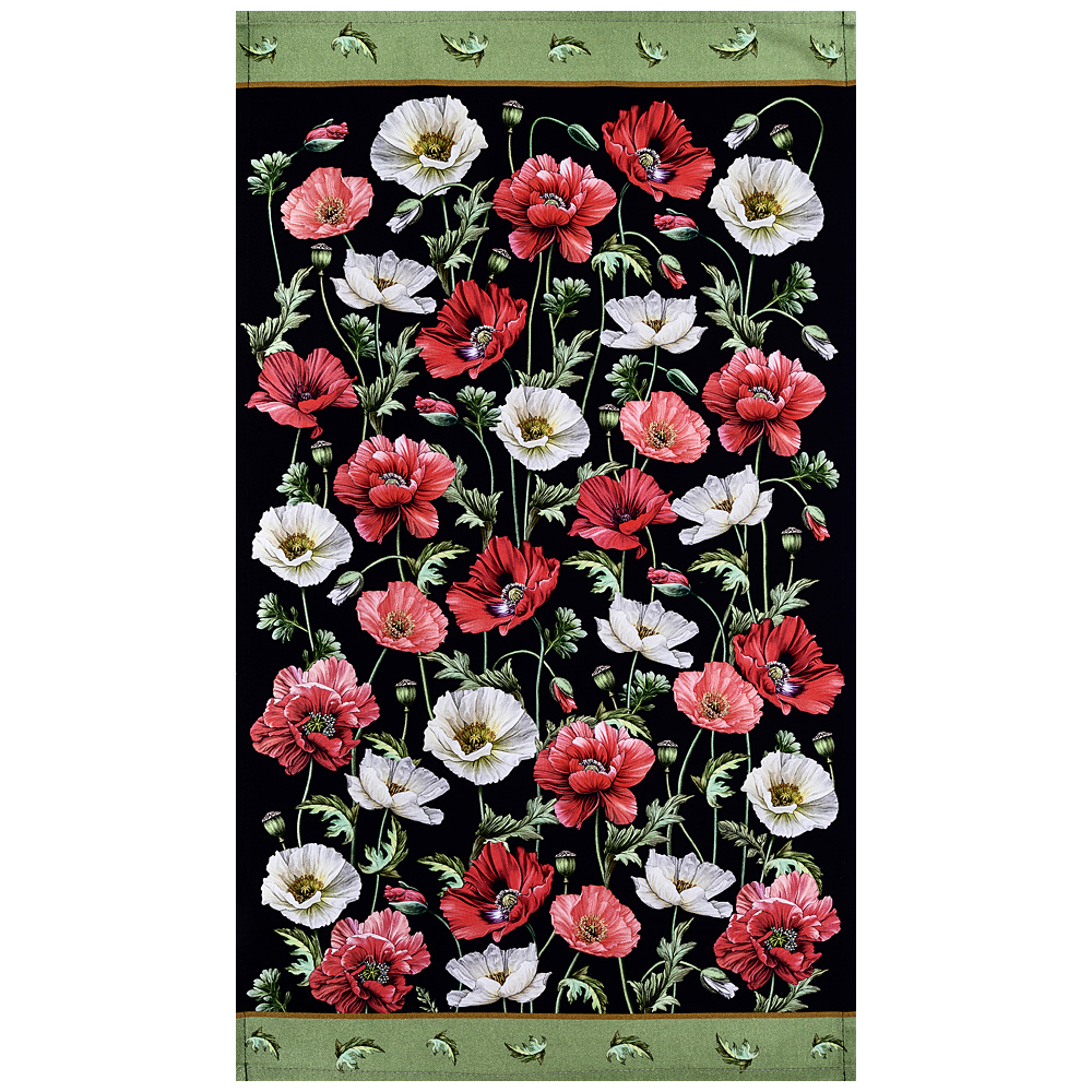 Полотенце Poppy Black, 40х70 см, Хлопок, Santalino, Россия, Poppies