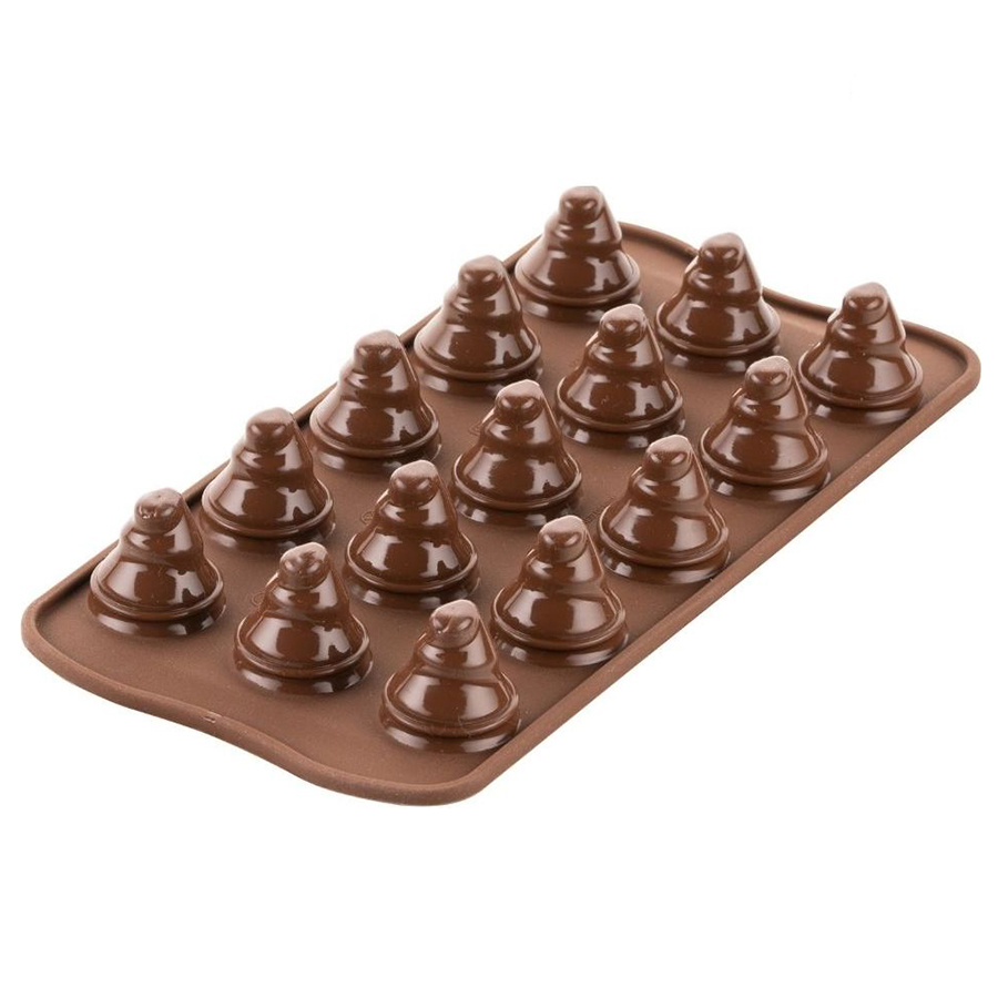 Форма для приготовления конфет Choco Trees brown, 24х11 см, 3 см, Силикон, Silikomart, Италия