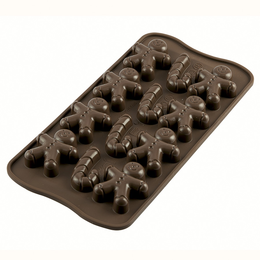 Форма для приготовления конфет Mr.Ginger brown, 24х11 см, 2 см, Силикон, Silikomart, Италия