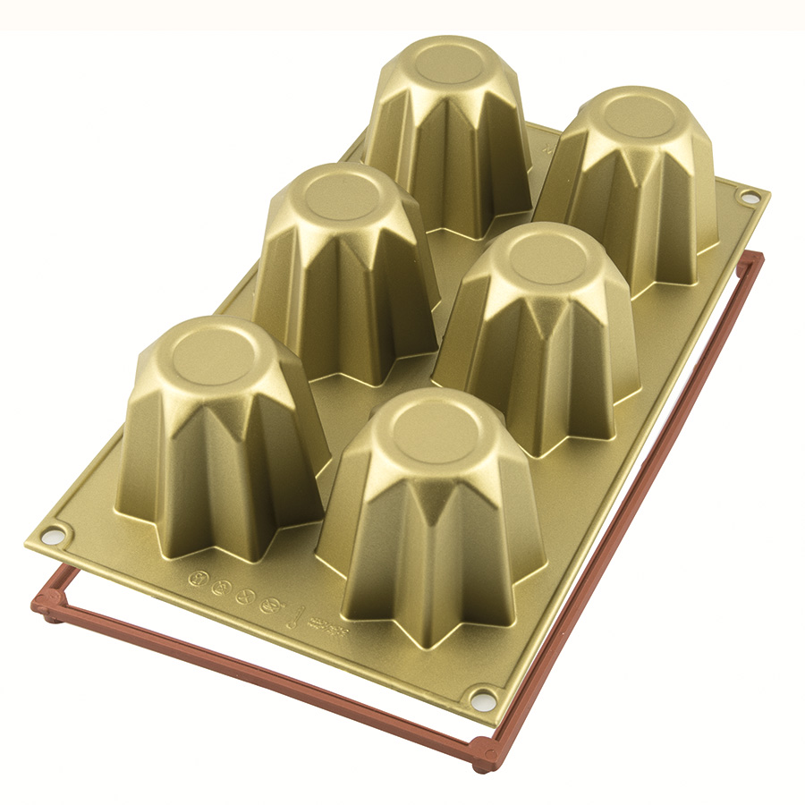 Форма для приготовления пирожных Mini Pandoro golden, 24х16 см, 6 см, Силикон, Silikomart, Италия