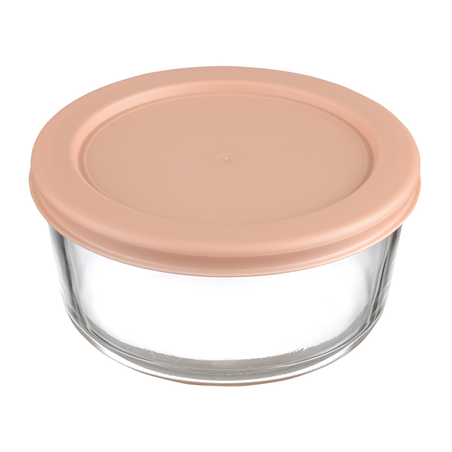 Пищевой контейнер Glass Food circle powdery 470, 7 см, 13 см, 470 мл, Пластик, Стекло, Smart Solutions, Россия