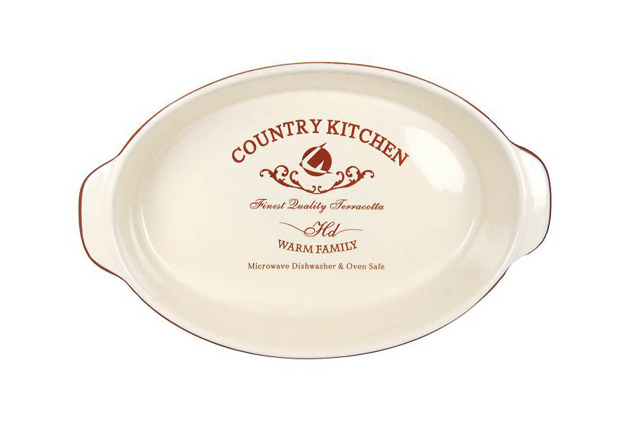 Блюдо для выпечки Country kitchen oval, 23x17 см, Керамика, Terracotta, Китай, country kitchen