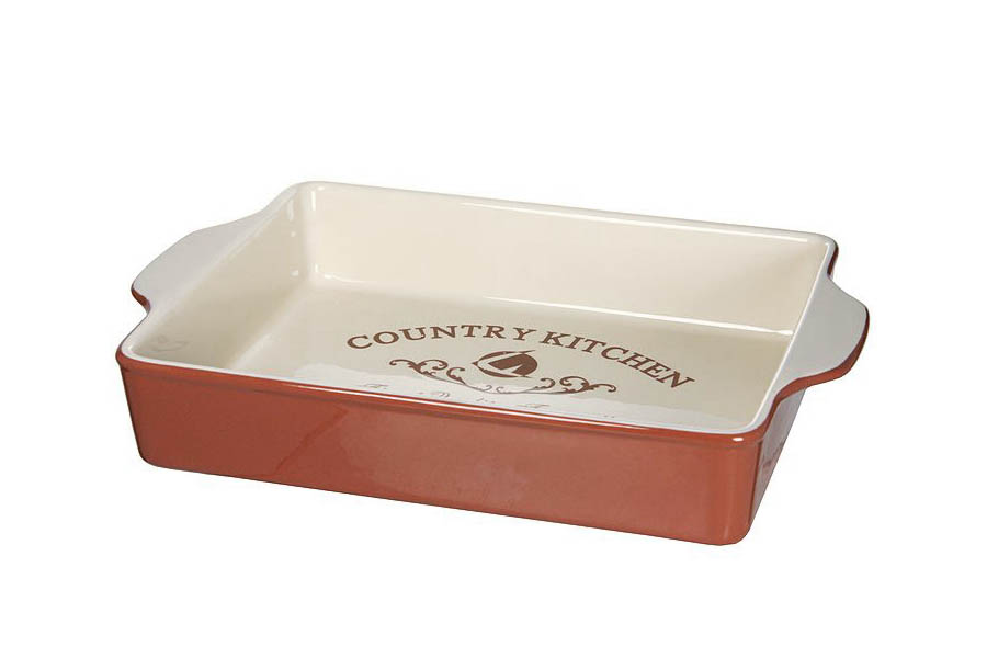 Блюдо прямоугольное для выпечки Country kitchen, 27x20 см, Керамика, Terracotta, Китай, country kitchen