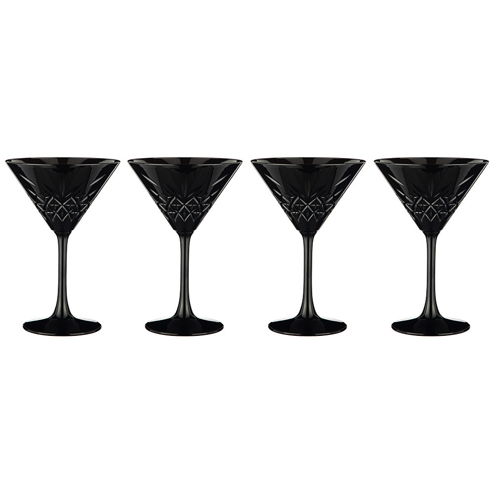 Набор бокалов для коктейля Timeless Black onyx, 4 шт., 230 мл, 17 см, Стекло, TIMELESS, Турция, Timeless