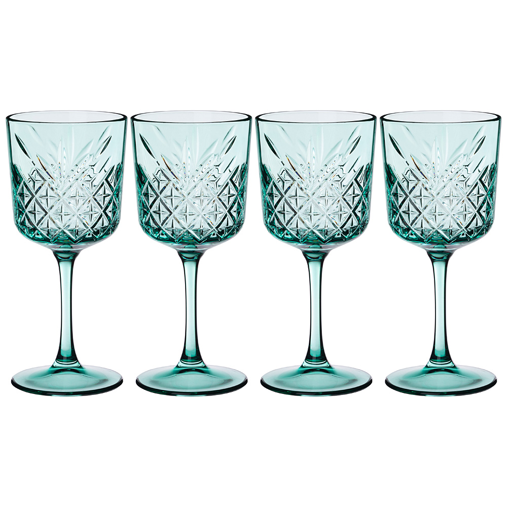 Набор бокалов для вина Timeless Emerald 330, 4 шт., 330 мл, 19 см, Стекло, TIMELESS, Турция, Timeless glass