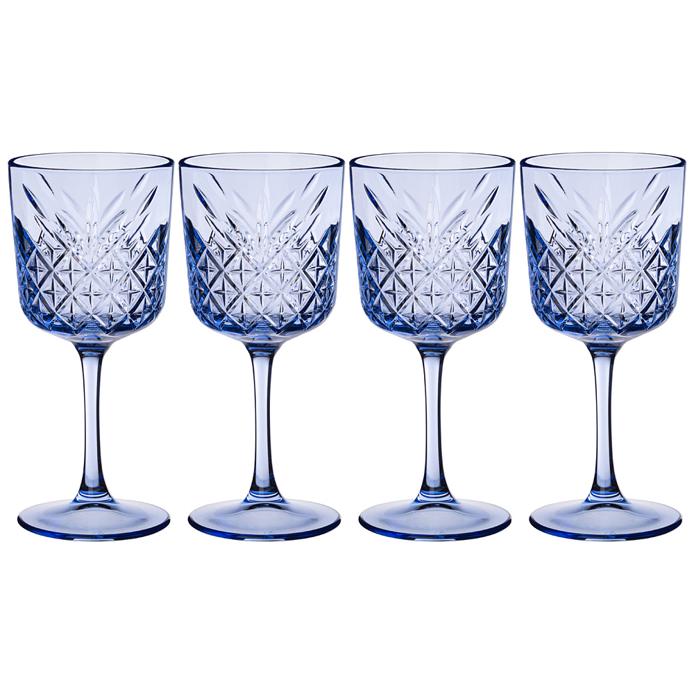 Набор бокалов для вина Timeless Sapphire 330, 4 шт., 330 мл, 19 см, Стекло, TIMELESS, Турция