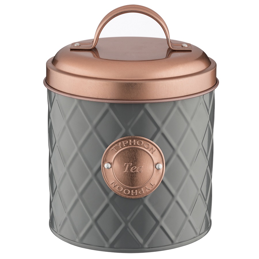 Банка для хранения Copper lid tea, 19 см, 11 см, 1 л, Оцинкованная сталь, TYPHOON, Великобритания